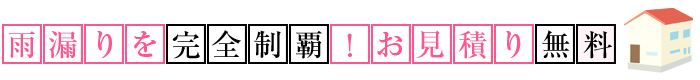 雨漏りを完全制覇！！「お見積り無料」